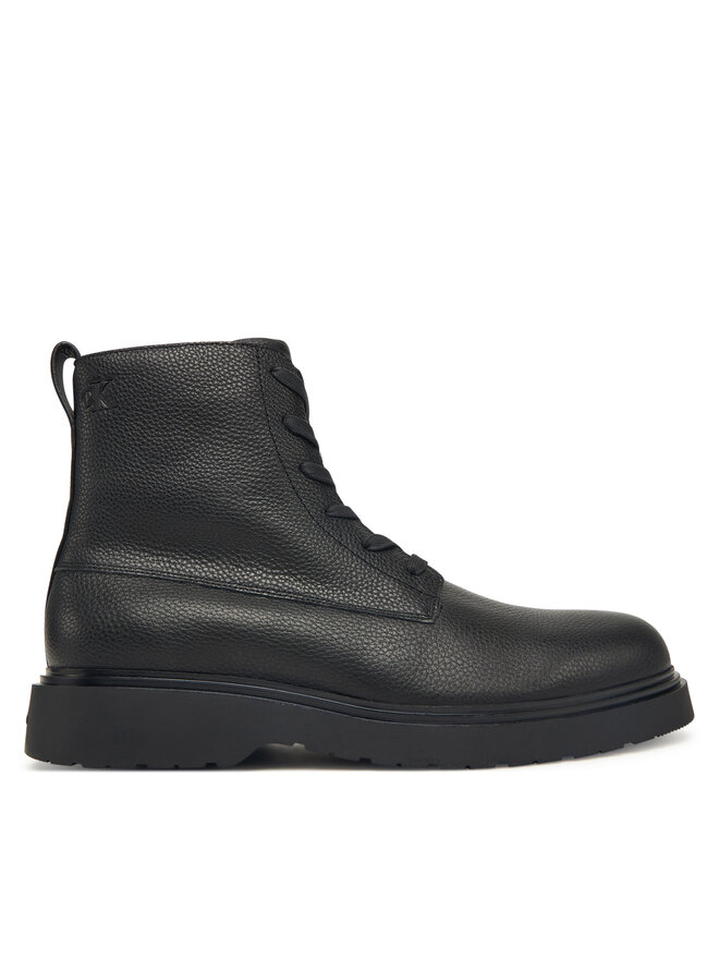 Calvin Klein Schnürschuhe Calvin Klein Combat Ess Lace Up Zip Boot Lth YM0YM01373 Schwarz