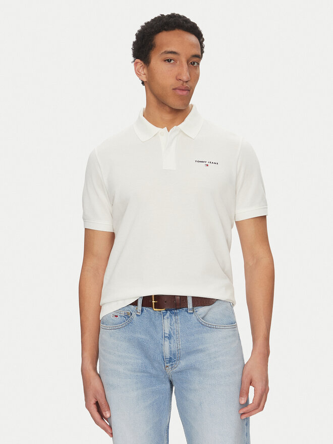 Tommy Jeans Tommy Jeans Pólóing Linear DM0DM20914 Fehér Regular Fit
