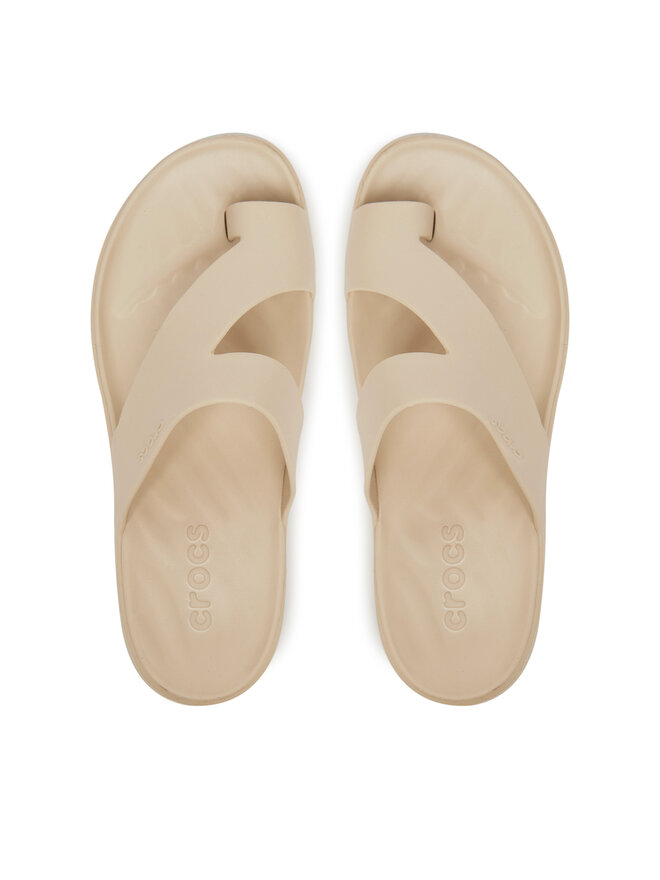 Crocs Čības uz pirksta Crocs Getaway Platform Toe Loop 210834 Bēšs