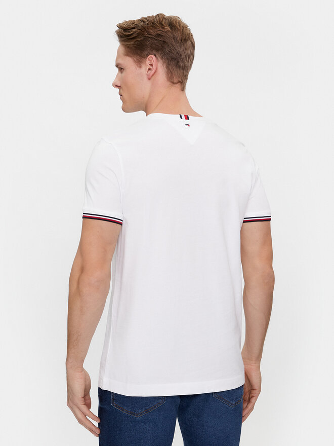 Tommy Hilfiger Tommy Hilfiger Majica Logo MW0MW32584 Bela Regular Fit