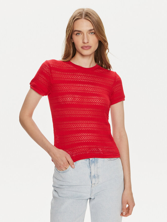 Pieces Pieces Camiseta Agda 17148867 Rojo Loose Fit