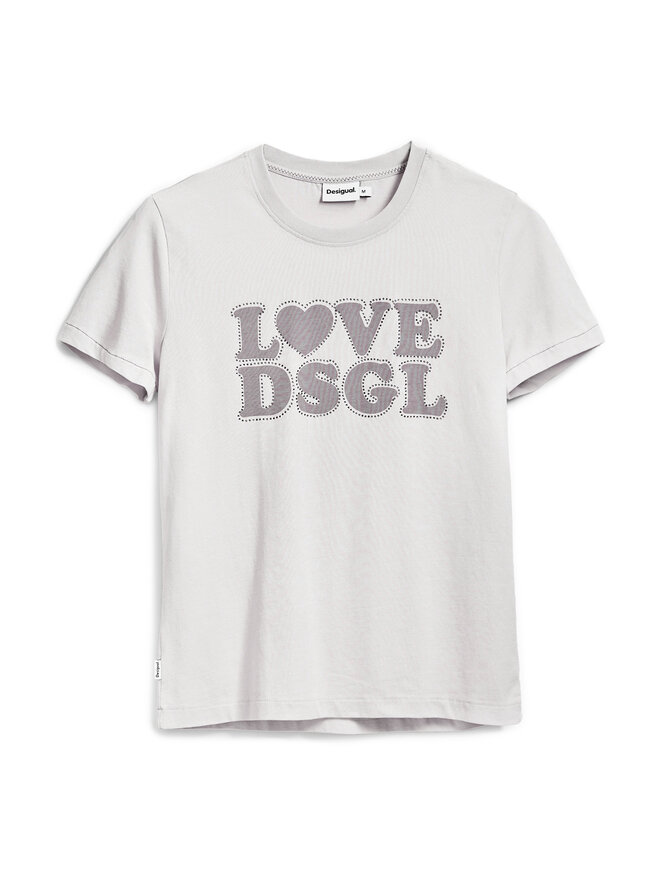 Desigual Desigual Футболка Love Dsgl 25SWTK10 Сірий Regular Fit