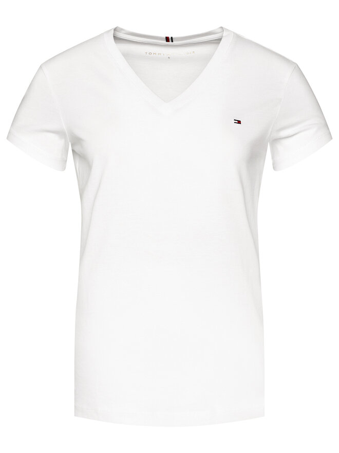 Tommy Hilfiger Tommy Hilfiger Marškinėliai Heritage V-Neck Tee WW0WW24969 Balta Regular Fit