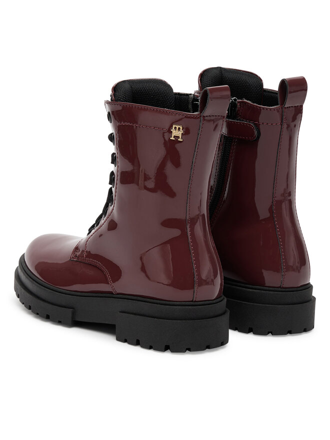 Tommy Hilfiger Schnürstiefeletten Tommy Hilfiger Lace-Up Bootie T4A5-34025-0775 S Dunkelrot