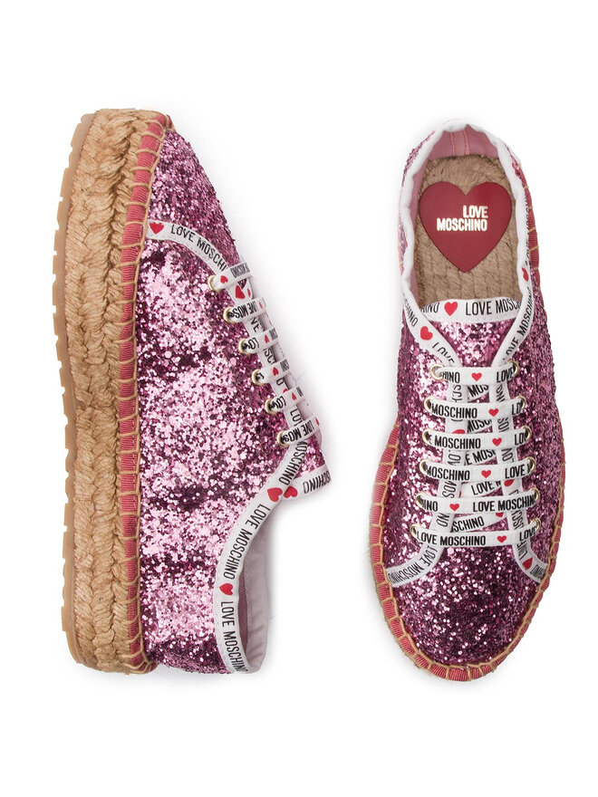 0550~LOVE Glitter Espadrilles