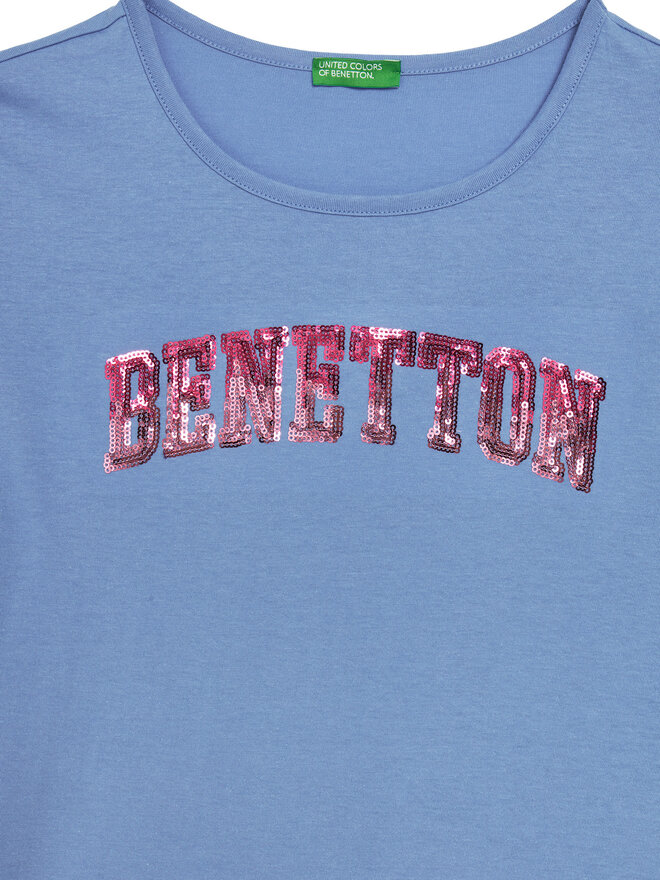 United Colors Of Benetton United Colors Of Benetton Marškinėliai 3I1XC10P1 Mėlyna Regular Fit