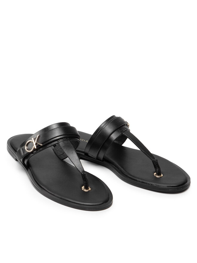 Calvin Klein Джапанки Calvin Klein Almond Flat Tp Slide W/Hdw HW0HW00829 Черен