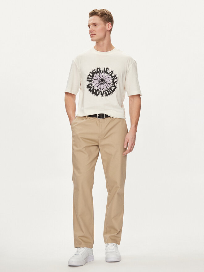 HUGO HUGO Camiseta Nune 50515317 Écru Regular Fit