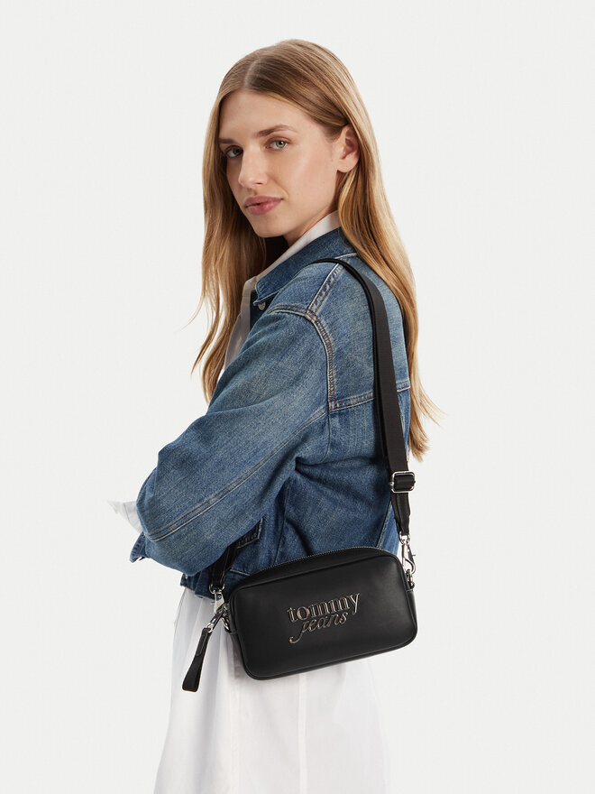 Tommy Jeans Borsetta Tommy Jeans Tjw Bold Script Camera Bag AW0AW17897 Nero