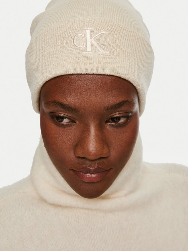Calvin Klein Czapka Calvin Klein Monogram Embro K60K612319 Beżowy