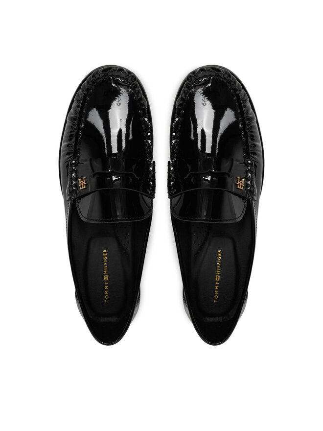 Tommy Hilfiger Loafersy Tommy Hilfiger Loafer Mit Label-Detail FW0FW08565 Czarny