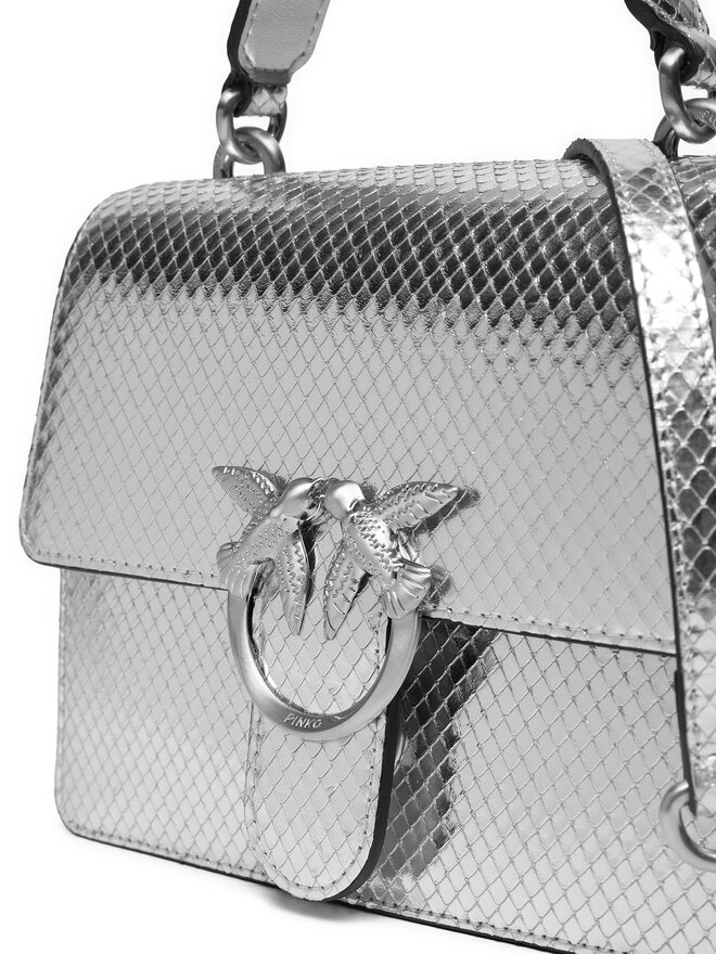 PINKO Handtasche PINKO Love One Top Handle Mini Light AI 24-25 PLTT 100071 A1VG Silberfarben