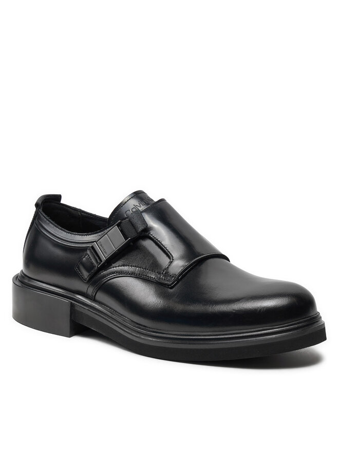 Calvin Klein Pusbačiai Calvin Klein Monk Lth Hf HM0HM01530 Juoda