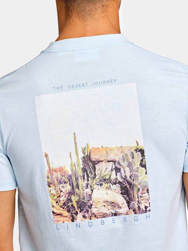 Lindbergh Lindbergh Camiseta 30-400267 Celeste Relaxed Fit