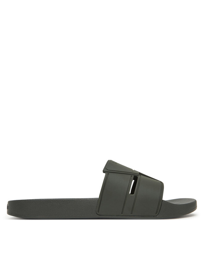 Calvin Klein Pantoletten Calvin Klein Pool Slide Double T HM0HM01752 Khakifarben