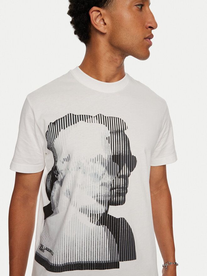 Karl Lagerfeld Jeans Karl Lagerfeld Jeans Póló 246D1705 Fehér Regular Fit