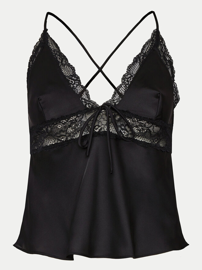 Hunkemöller Hunkemöller Μπλούζα πιτζάμας Marcela 205066 Μαύρο Regular Fit