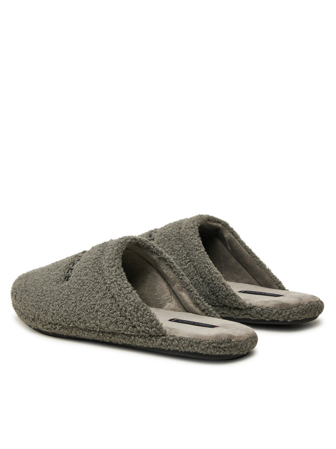 Tommy Hilfiger Papuče Tommy Hilfiger Warm Curly House Shoe FM0FM05226 Siva