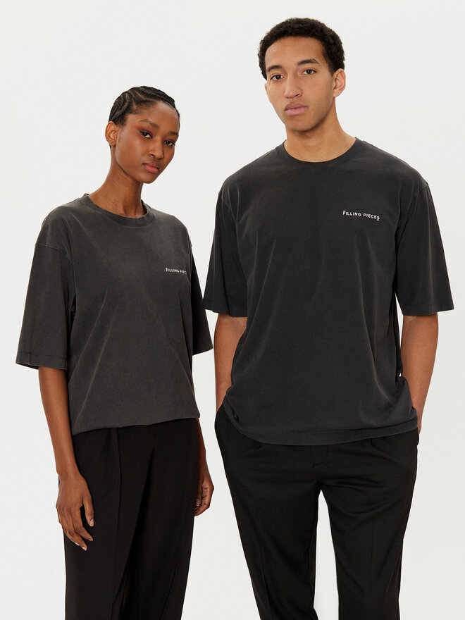 Filling Pieces Filling Pieces T-Shirt Unisex 7441378 Μαύρο Boxy Fit
