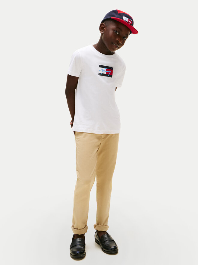 Tommy Hilfiger Tommy Hilfiger Majica Script Flag KB0KB09725 Bela Regular Fit