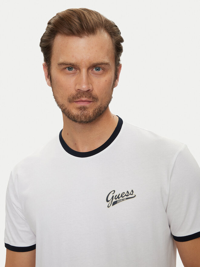 Guess Jeans Guess Jeans Marškinėliai M4YI43 K8FQ4 Balta Regular Fit