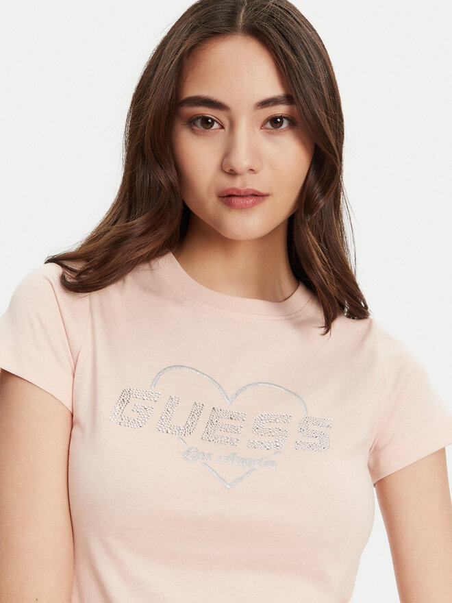 Guess Guess Marškinėliai V5GI10 K9RM1 Rožinė Regular Fit