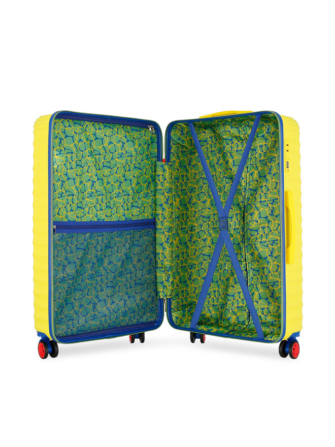 Semi Line Μεγάλη Βαλίτσα Semi Line T5934-3 Κίτρινο