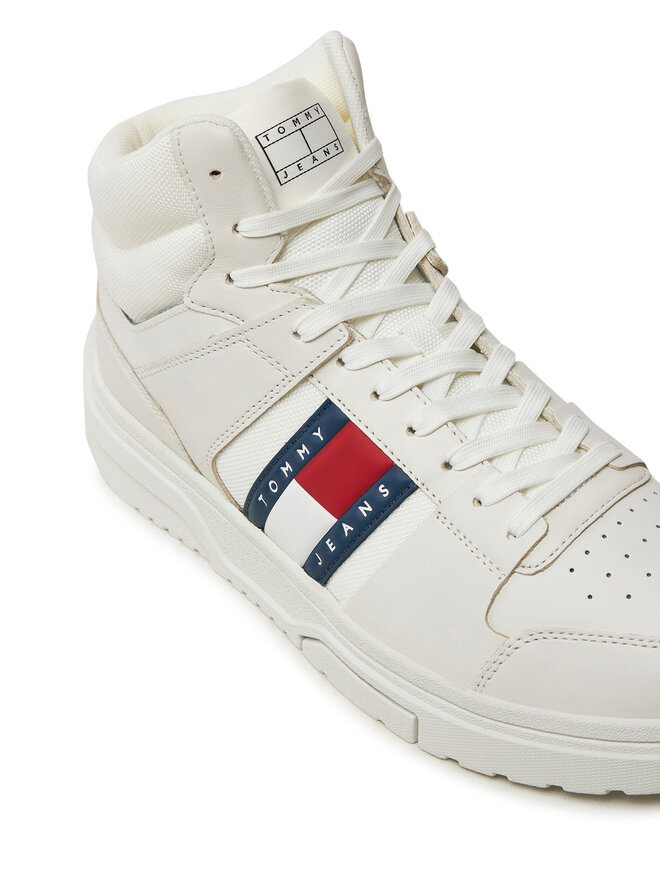 Tommy Jeans Сникърси Tommy Jeans The Brooklyn Mix Mat Mid EM0EM01458 Бял