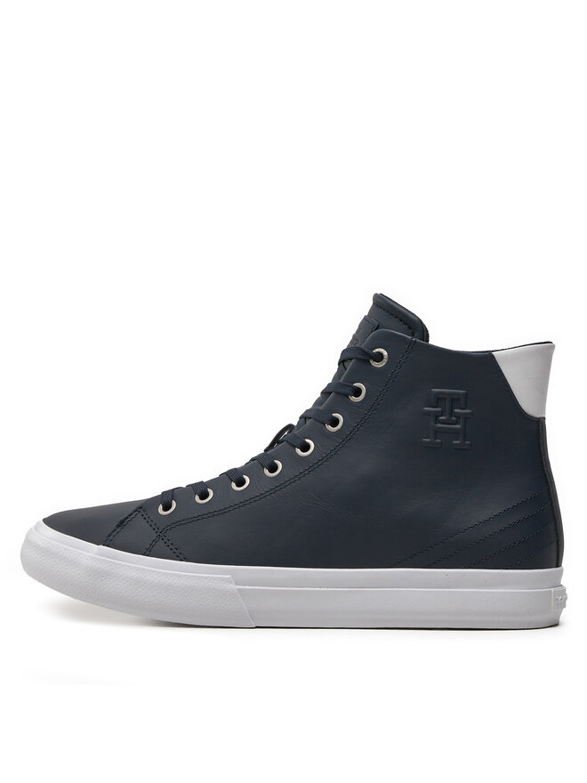 Tommy Hilfiger Sneakersy Tommy Hilfiger Th Hi Vulc Street Lth Ess FM0FM04897 Modrá