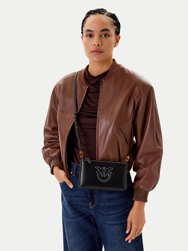 PINKO Handtasche PINKO Flat Horizontal Mini PE 25 PCPL 104277 A2AN Schwarz