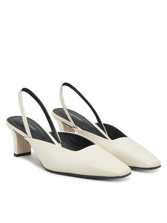 Calvin Klein Sandale Calvin Klein Heel Mule Pump 50 - Lth HW0HW02551 Bež