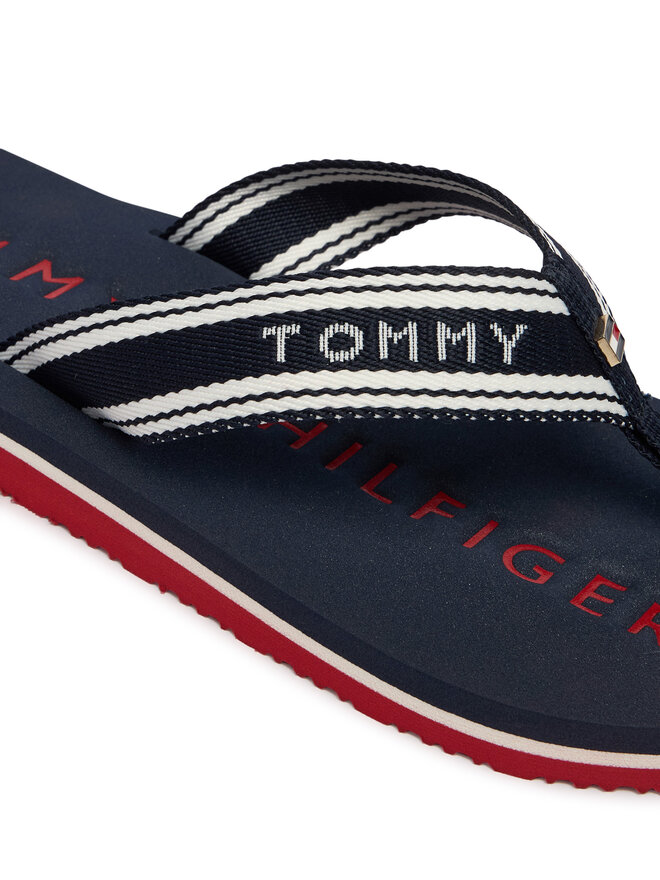 Tommy Hilfiger Zehentrenner Tommy Hilfiger Th Webbing Summer Sandal FW0FW09193 Dunkelblau