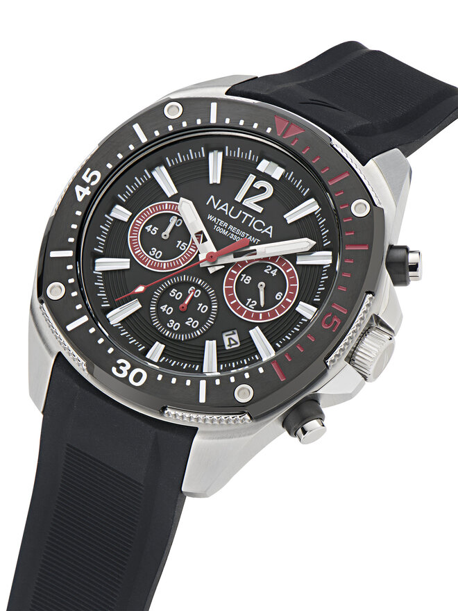 Nautica Ρολόι Nautica Sporty Chronograph NAPBSS501 Ασημί
