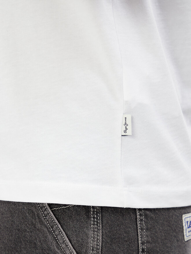 Pepe Jeans Pepe Jeans Marškinėliai Flag PM509720 Balta Regular Fit