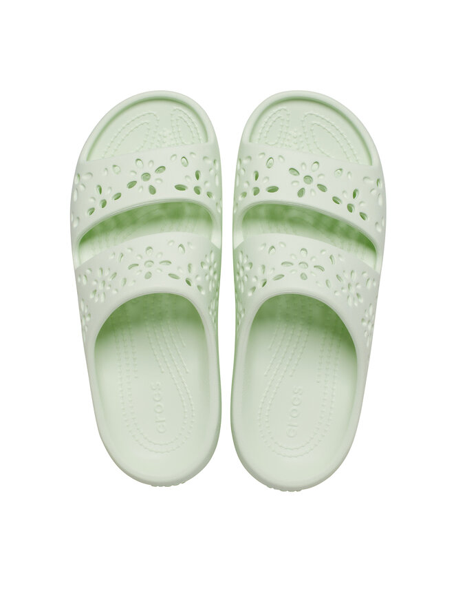 Crocs Παντόφλες Crocs Classic Floral Cutout Sandal 210966 Πράσινο