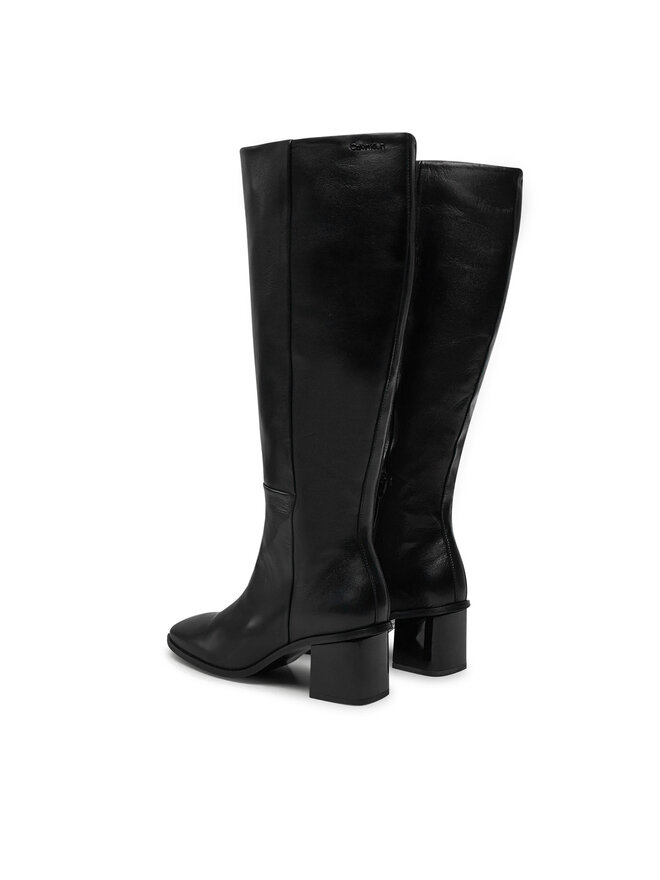 Calvin Klein Kozaki Calvin Klein Heel Knee Boot 50 W/Ml Lth HW0HW02321 Czarny