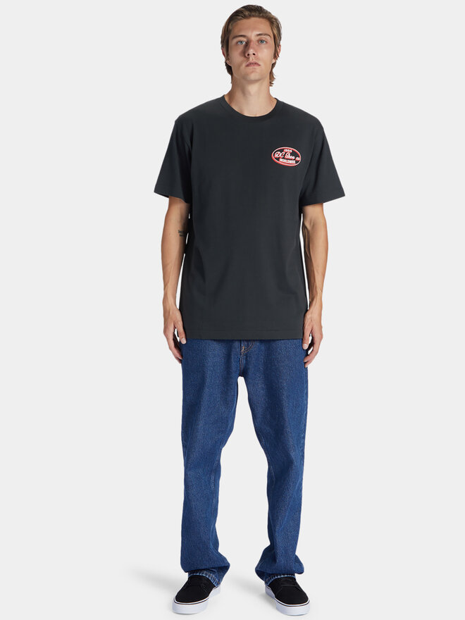 DC DC Marškinėliai Truckin Tees ADYZT05284 Juoda Regular Fit