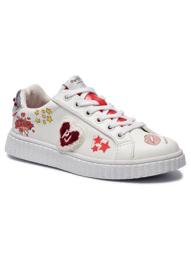 Pepe Jeans Снікерcи Pepe Jeans Taylor Prints PGS30386 Білий