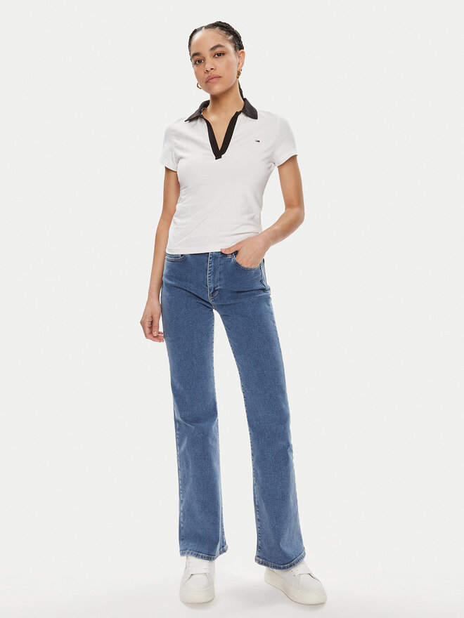 Tommy Jeans Tommy Jeans Pólóing Contrast DW0DW17225 Fehér Slim Fit