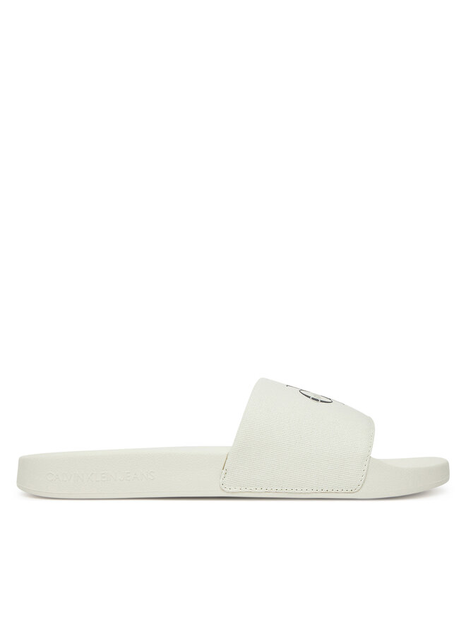 Calvin Klein Jeans Pantoletten Calvin Klein Jeans Slide Monologo Cv YM0YM01367 Weiß