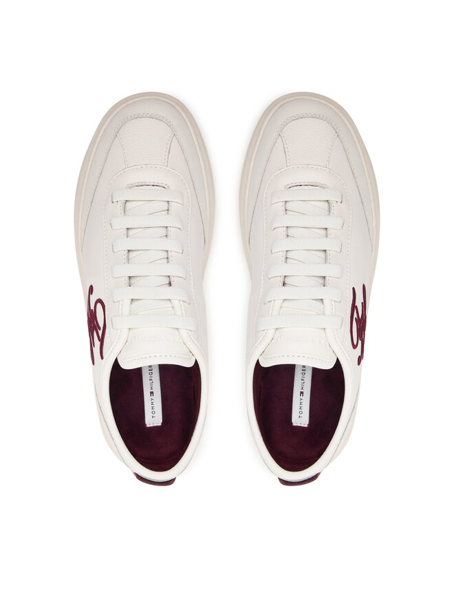 Tommy Hilfiger Sneakers Tommy Hilfiger Th Icon Court Script Premium FW0FW09604 Creme