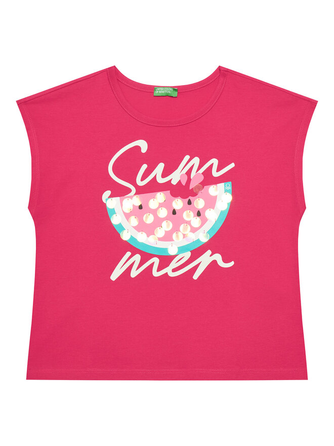 United Colors Of Benetton United Colors Of Benetton Camiseta 3I1XC10P0 Rosa Regular Fit