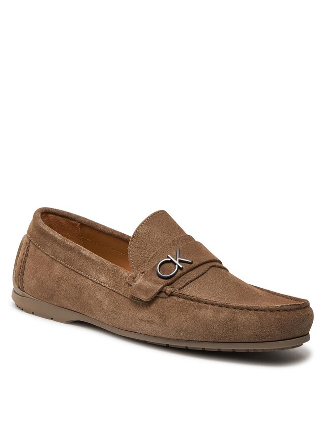 Calvin Klein Mocassini Calvin Klein Driving Shoe Bold Logo HM0HM01448 Beige