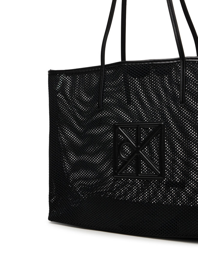 Calvin Klein Handtasche Calvin Klein Emblem Mesh Xl Tote LV04F3422G Schwarz