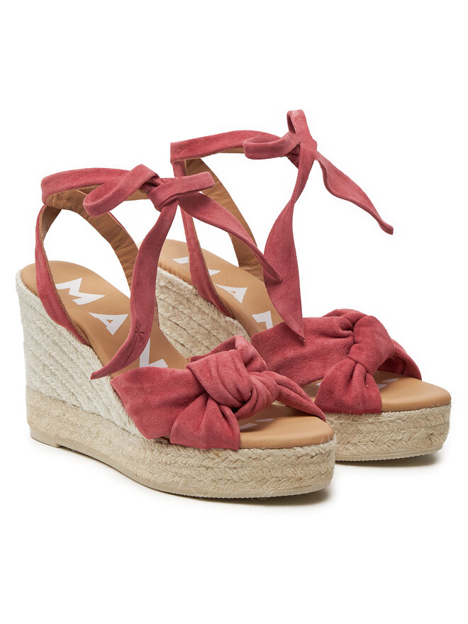 Manebi Еспадрили Manebi Hamptons Wedge Espadrilles With Knot W 1.5 WS Бордо