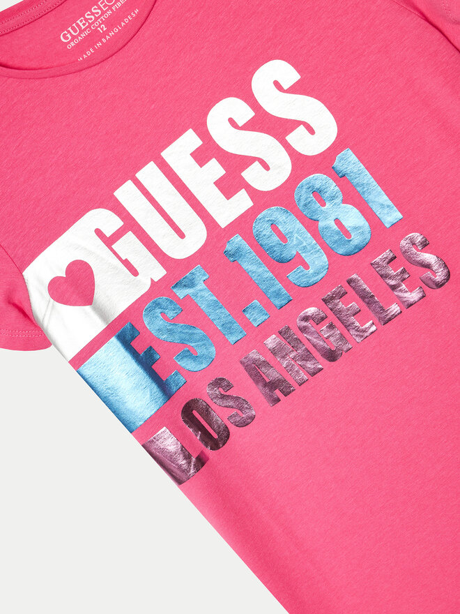 Guess Guess Футболка J4YI00 K6YW4 Рожевий Regular Fit