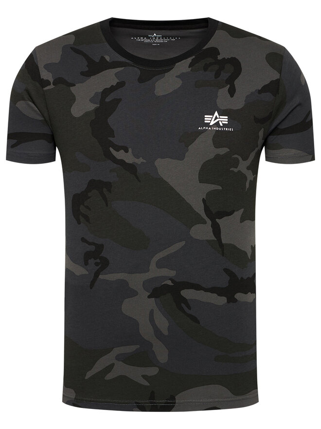 Alpha Industries Alpha Industries Футболка Basic T Small Logo Camo 188505C Сірий Regular Fit