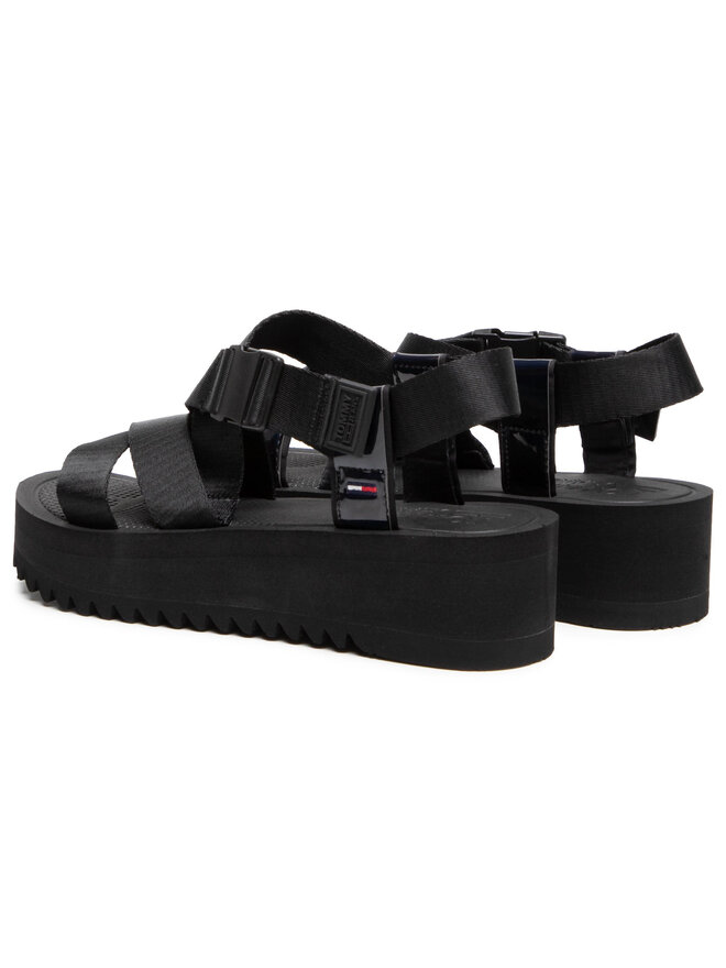 Tommy Jeans Sandalen Tommy Jeans Iridescent Strappy Sandal EN0EN01332 Schwarz