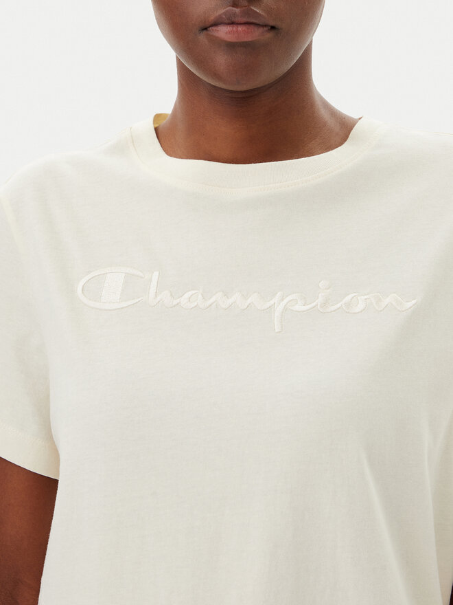 Champion Champion Marškinėliai 117650 Écru Slim Fit
