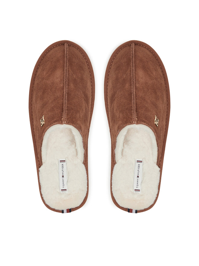 Tommy Hilfiger Kapcie Tommy Hilfiger FW0FW08396 Brązowy